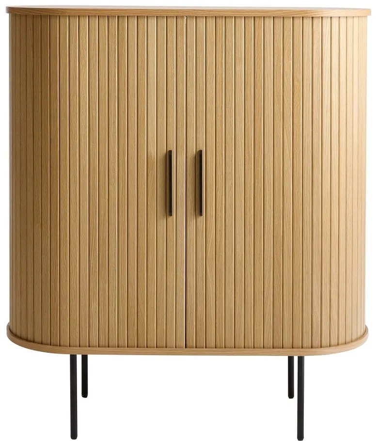 Vinotéka v dekore duba s posuvnými dverami v prírodnej farbe 100x118x40 cm Nola – Unique Furniture