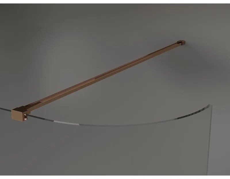 Mexen Kioto, zaoblená sprchová zástena 80 x 200 cm, 8mm číre sklo, ružové zlato profil, 800-080-101-60-06