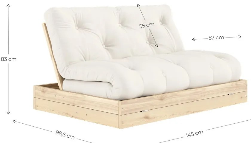 Krémovobiela rozkladacia pohovka 145 cm Flip – Karup Design