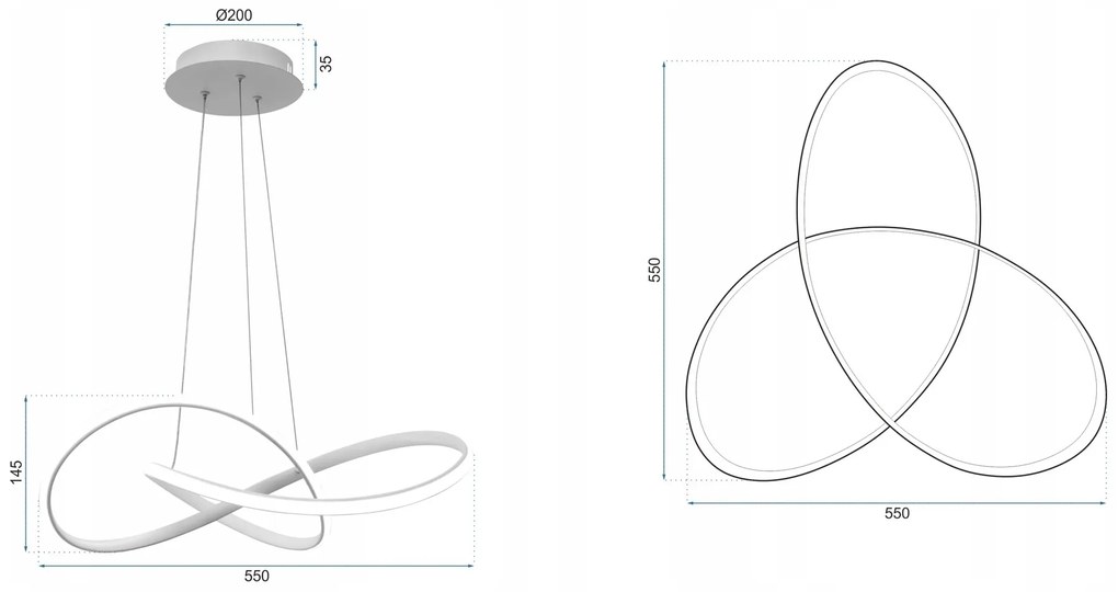 Stropné svietidlo Ring II LED strieborné