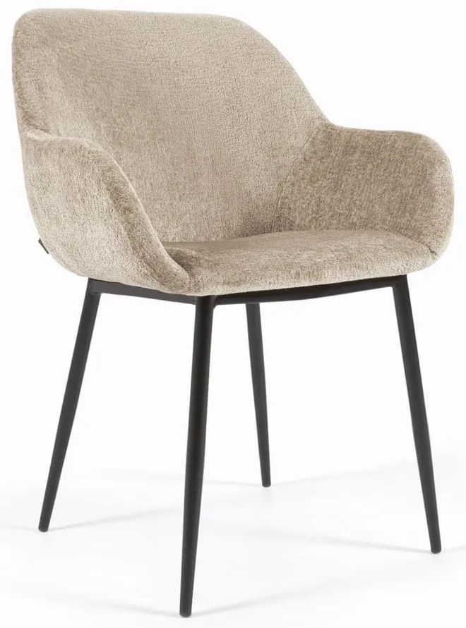 Béžové čalúnené jedálenské kreslo Konna – Kave Home