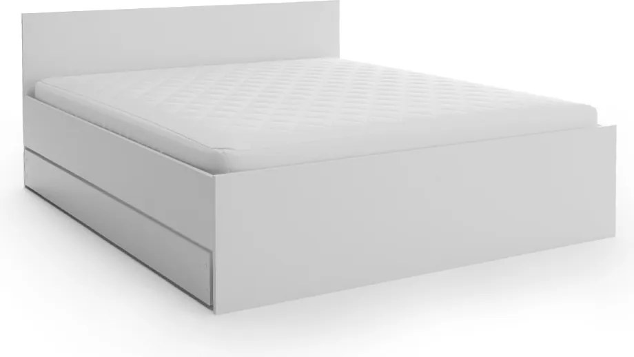 Posteľ ELISA 180 x 200 cm, biela Rošt: S lamelovým roštom, Matrac: Matrac DELUXE 10 cm