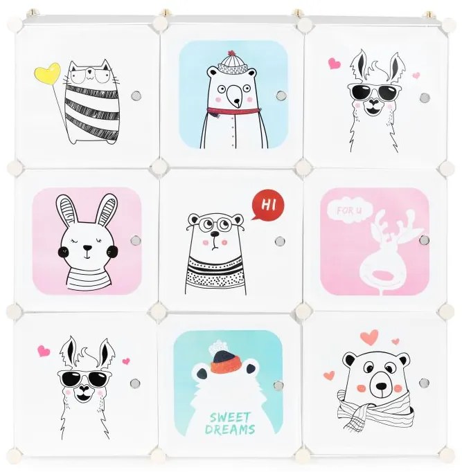 Modulová detská skrinka s motívom zvieratiek