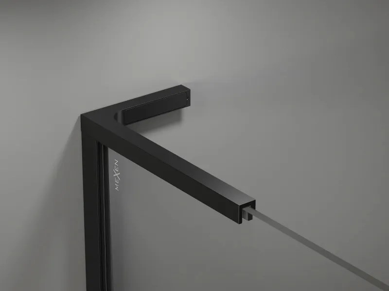 Mexen, Mexen Kioto-X L sprchová stena 50 x 200 cm, priehľadná 10 mm, čierna - 800-050-107-70-00-X