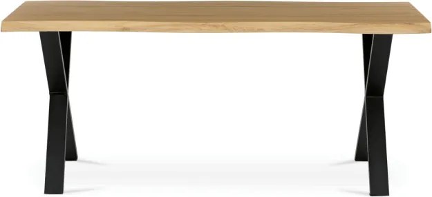 Jedálenský stôl 180x90 cm HT-F4318 OAK divoký dub / čierne nohy