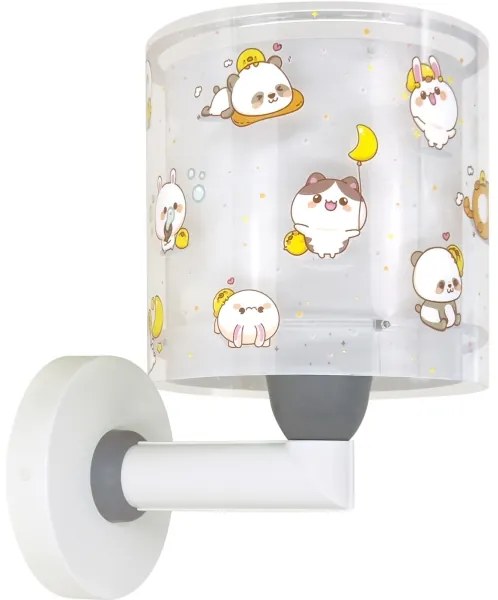 Dalber 41769E - Detská nástenná lampa KAWAII FRIENDS 1xE27/15W/230V šedá
