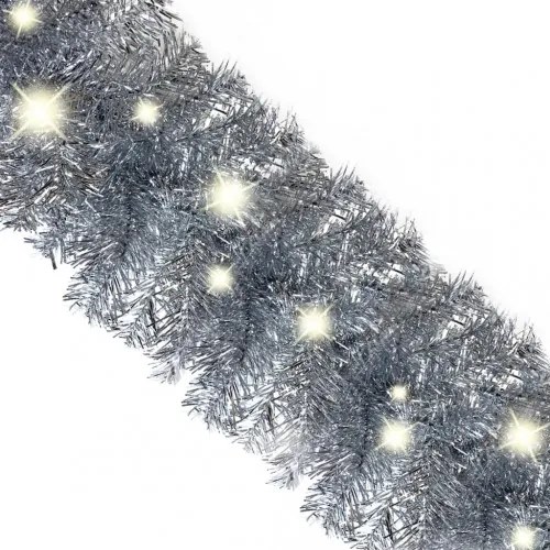 vidaXL Vianočná girlanda s LED svetielkami 10 m strieborná-