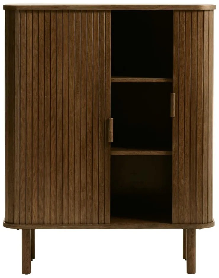 Hnedá skrinka v dekore duba s posuvnými dverami 113x90 cm Cavo – Unique Furniture