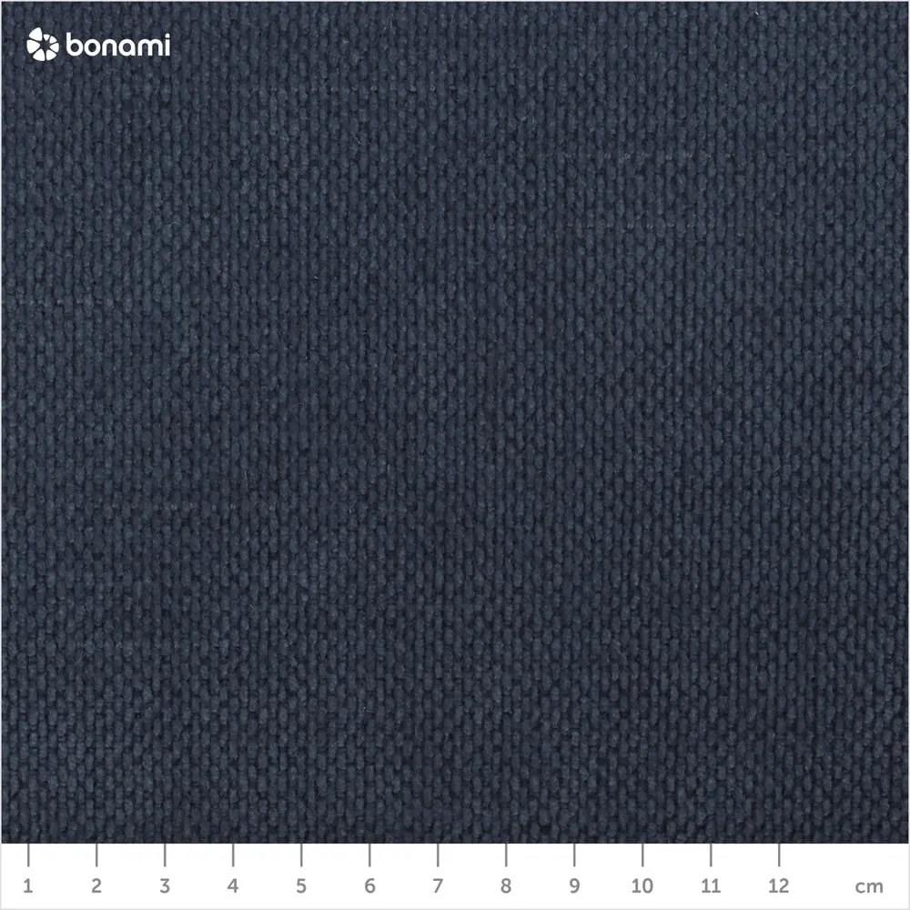 Tmavomodrá čalúnená dvojlôžková posteľ s úložným priestorom a roštom 200x200 cm Kelp – Micadoni Home