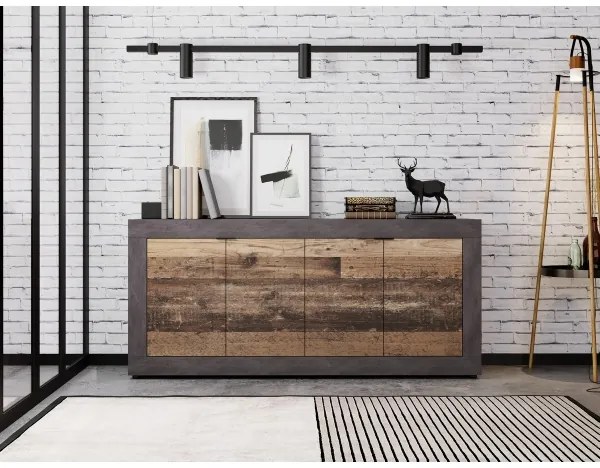 Komoda RUNEA tmavohnedá/antracit