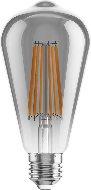 Mexen Vintis, LED filamentová žiarovka E27, ST64, 10 W, teplá biela 2200K, dymová, L152-E27-1022-70