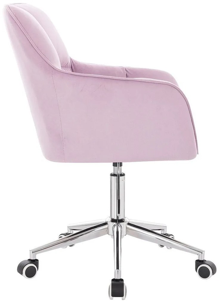 LuxuryForm DESIGN Kreslo AMALFI VELUR na striebornej podstave s kolieskami - levanduľa