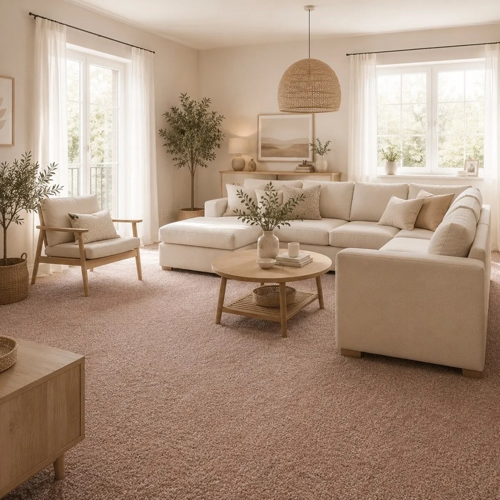 ITC, Metrážny koberec Liliana 7675, na mieru, šíře 4m,5m, ružová, fusion back, detská izba