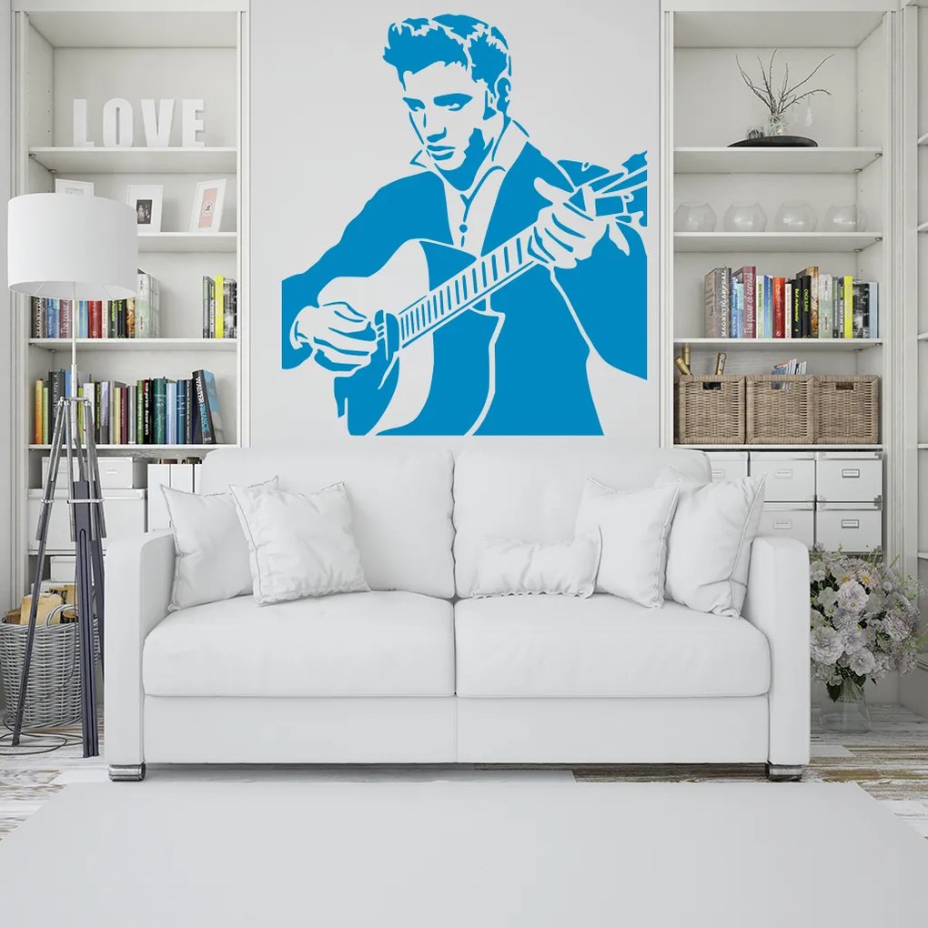 Veselá Stena Samolepka Elvis Presley Farba: oranžová, Veľkosť: 40 x 38 cm