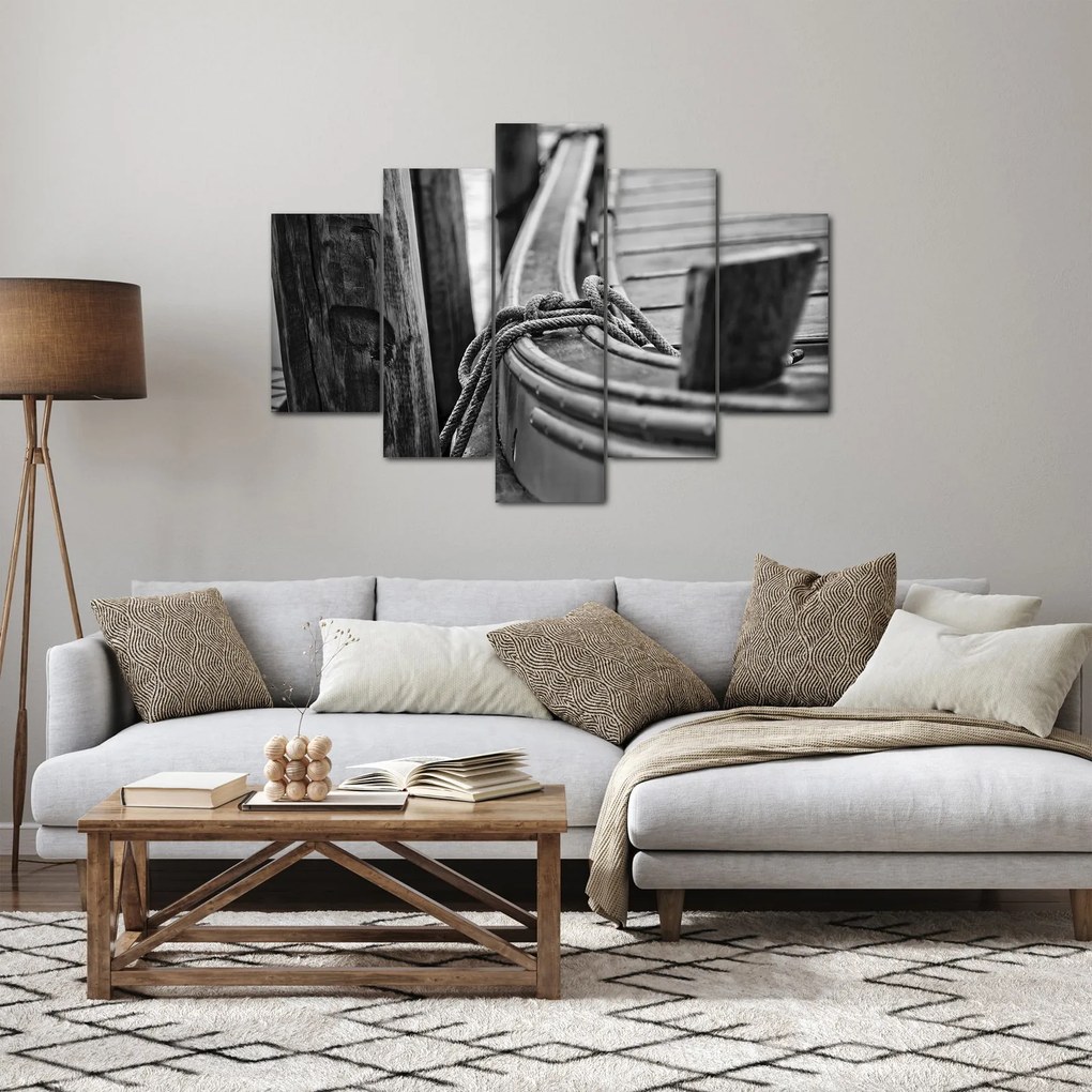 Obraz - Priviazaná loď (150x105 cm)