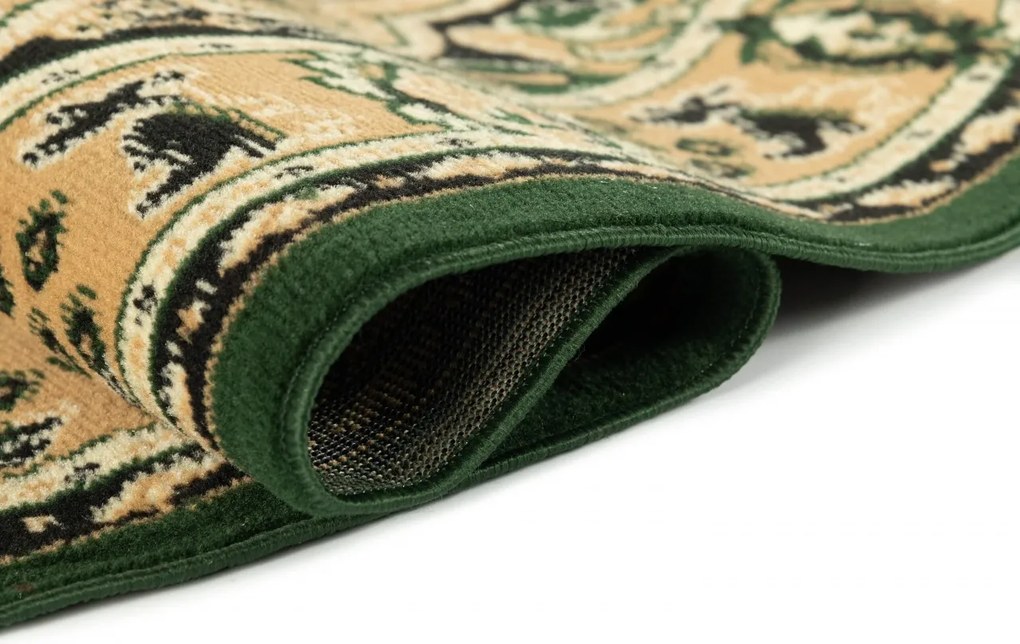 Zelený oválny koberec E951A GREEN ATLAS PP – do obývačky aj spálne Rozmer: 180x250 cm