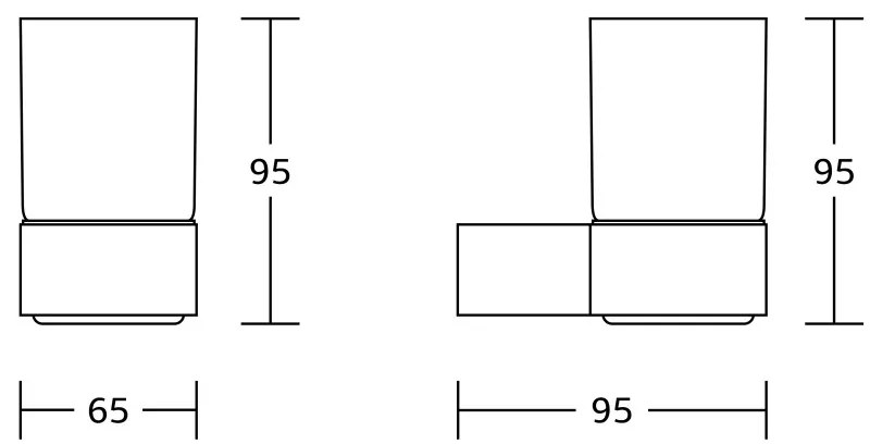 Mexen Base, nástenný pohár na kefky, čierna matná, 7088238-70