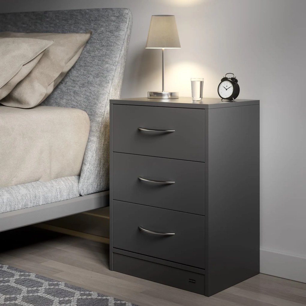 Nočný stolík ELOISE s podsvietením, 54x39x28cm, antracitová Casaria