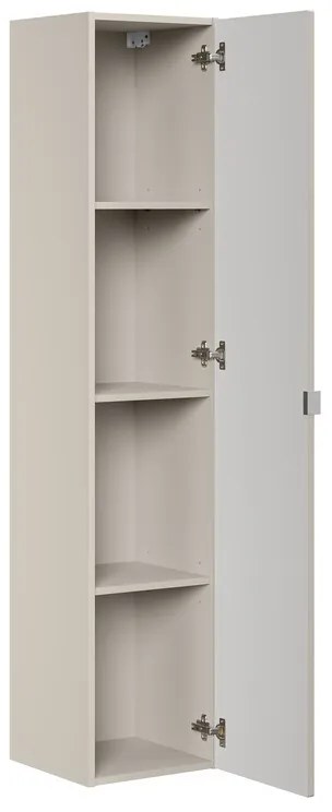 Vysoká závěsná koupelnová skříňka Bella Cashmere 1D kašmírová