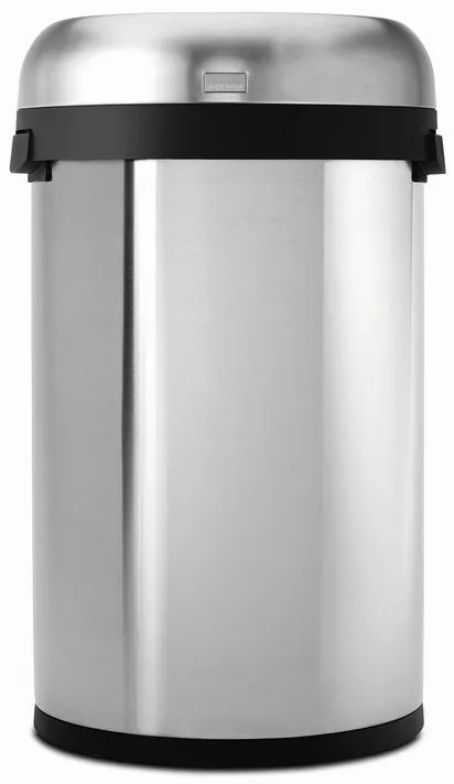 Pologuľatý otvorený kôš 60 l, matná oceľ, nerez