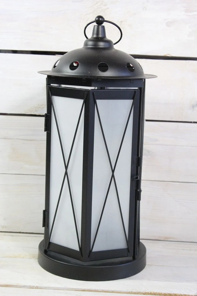 Lampáš - čierny (v. 35 cm) s LED žiarovkami
