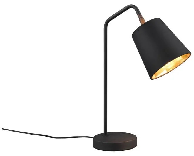 Čierna stolová lampa s textilným tienidlom (výška 45 cm) Buddy – Reality