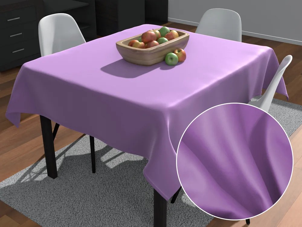 Biante Veľký štvorcový bavlnený saténový obrus ST-009 Levanduľový 150x150 cm