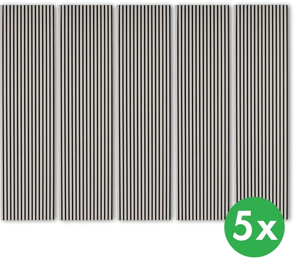 Dekoratívny akustický panel, 2400 x 600 mm, balenie 5 ks, čierna / béžová