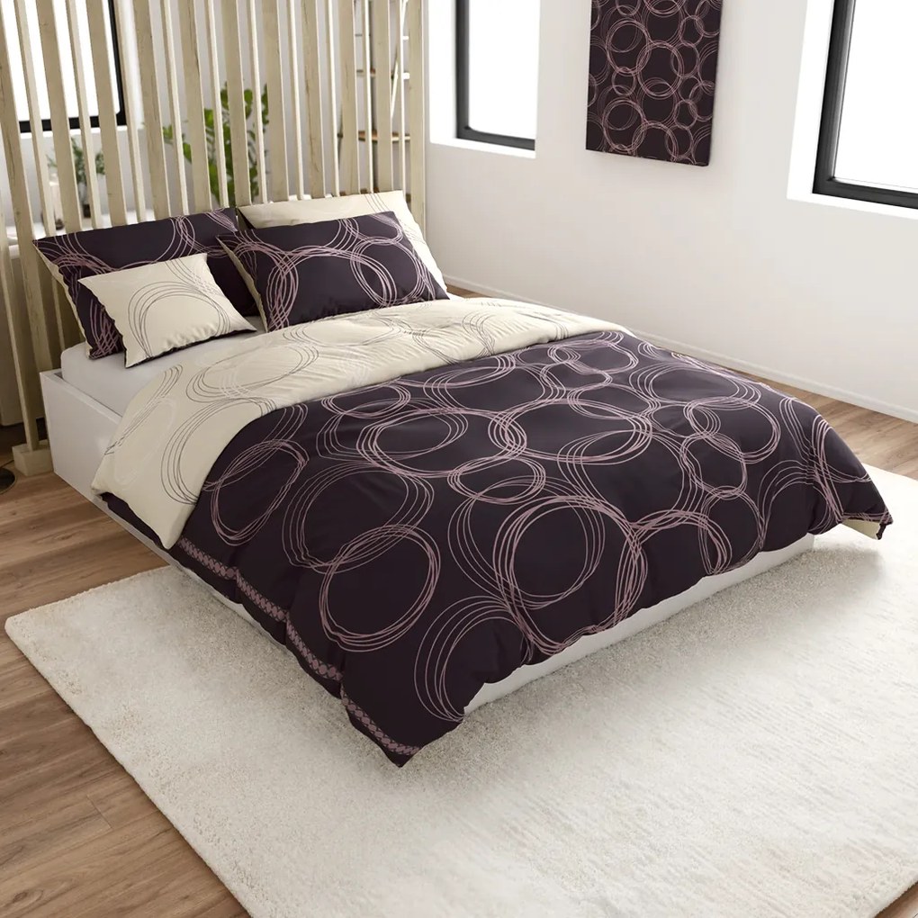 Bavlnené obliečky BUBBLES BLEND čierne Rozmer obliečky: 70 x 90 cm | 140 x 200 cm