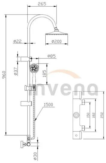 Invena GRACJA AU-15-D01-C Sprchový set s termostatickou batériou, chróm - Invena