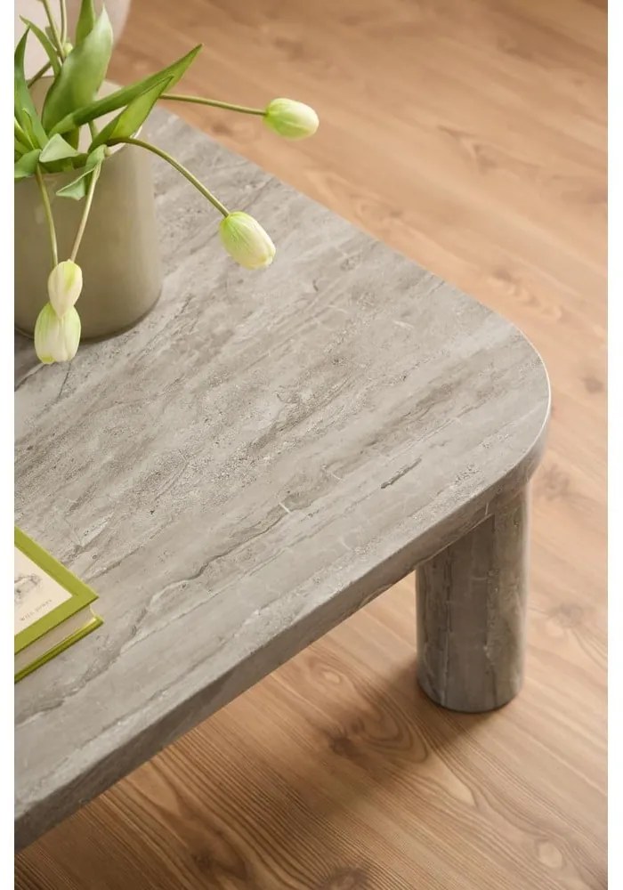 Svetlosivý konferenčný stolík v dekore mramoru 75x100 cm Solano – Actona