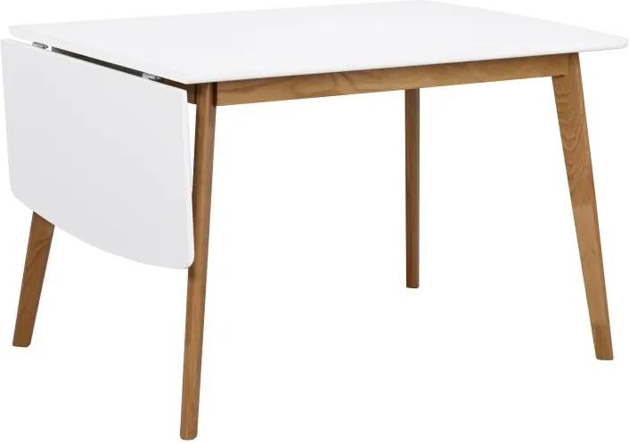 Jedálenský stôl s konštrukciou z dubového dreva so sklápacou doskou Rowico Olivia, dĺžka 120 + 40 cm