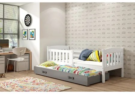 Detská posteľ KUBUS s výsuvnou posteľou 80x190 cm - biela Zelená