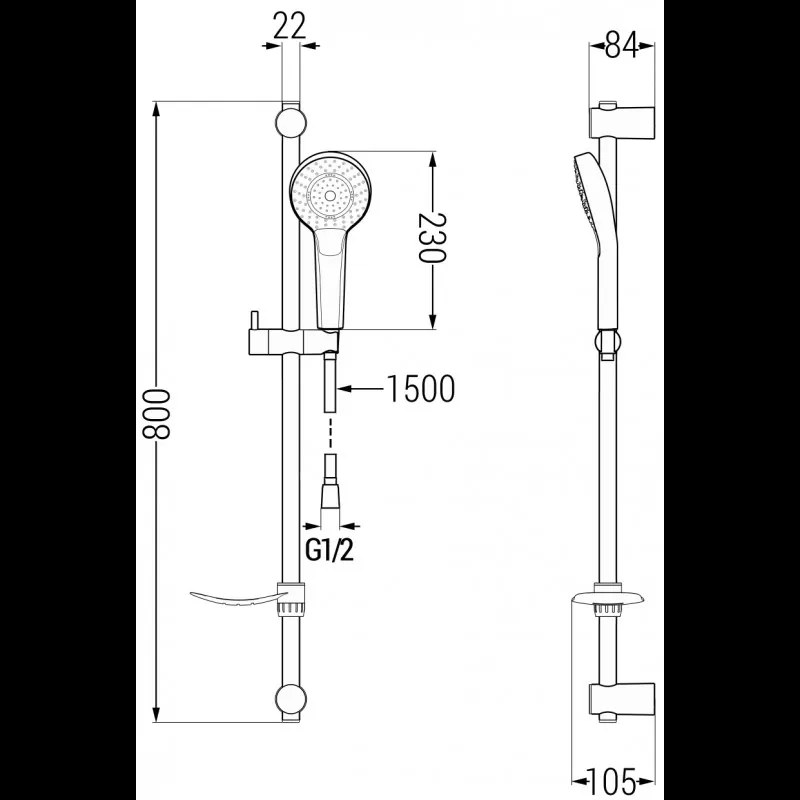 Mexen Royo DF05 vaňový set, chrómová, 72203DF05-00