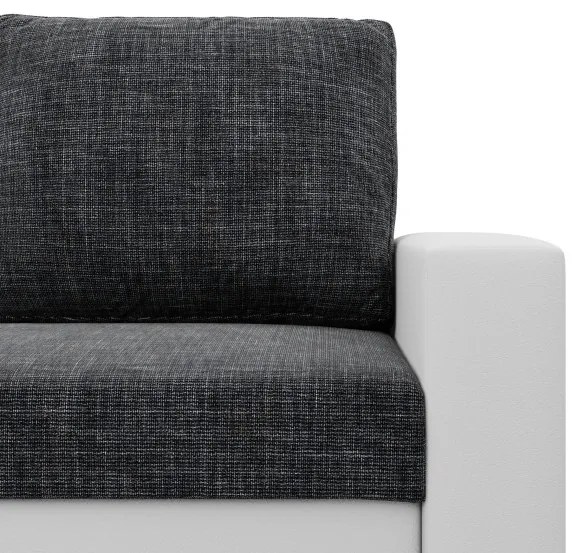 Rohová rozkladacia sedačka LUNA tmavosivá / biela