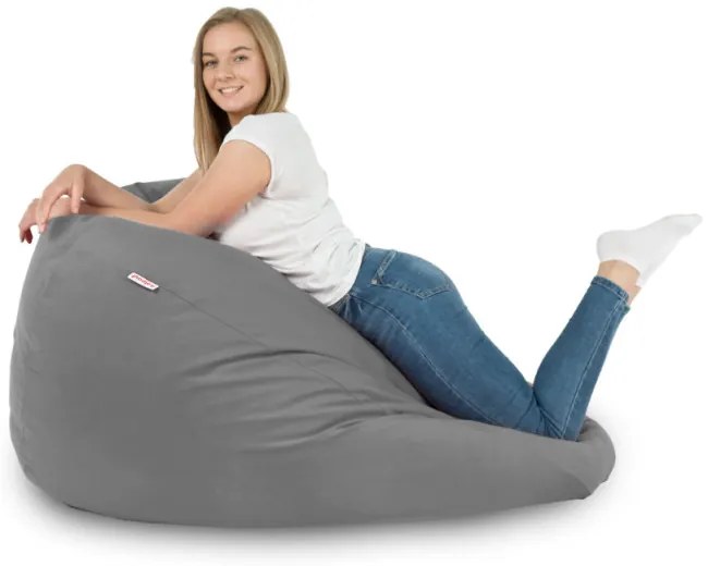 Plyšový sedací vak SAKO oceľový