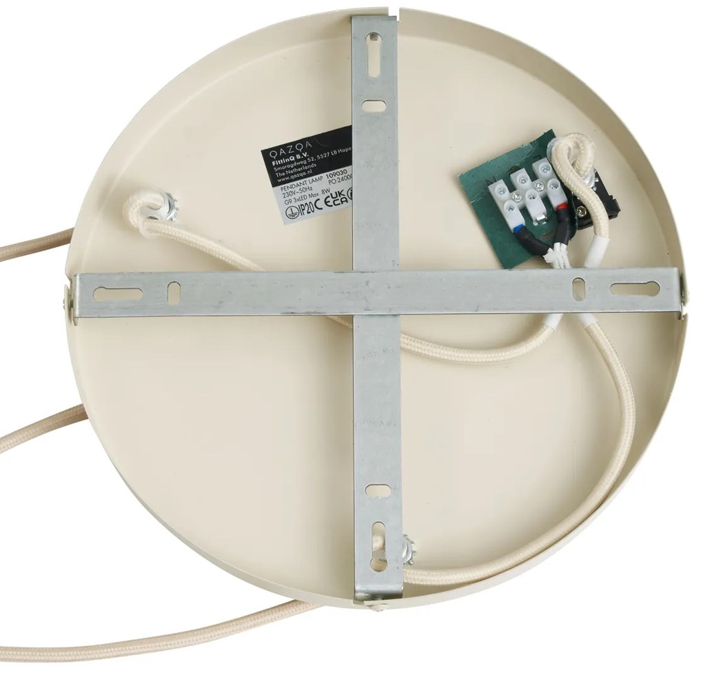 Retro závesné svietidlo béžové s matným sklom 3-svetlo - Fedde