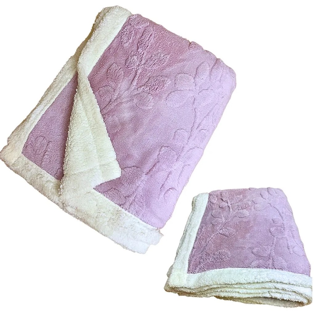Deka flower luxury baranková z mikroplyšu fialová 200x230cm TiaHome