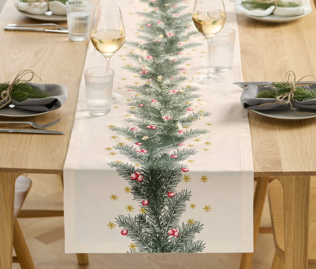 Behúň na stôl, vianočná potlač