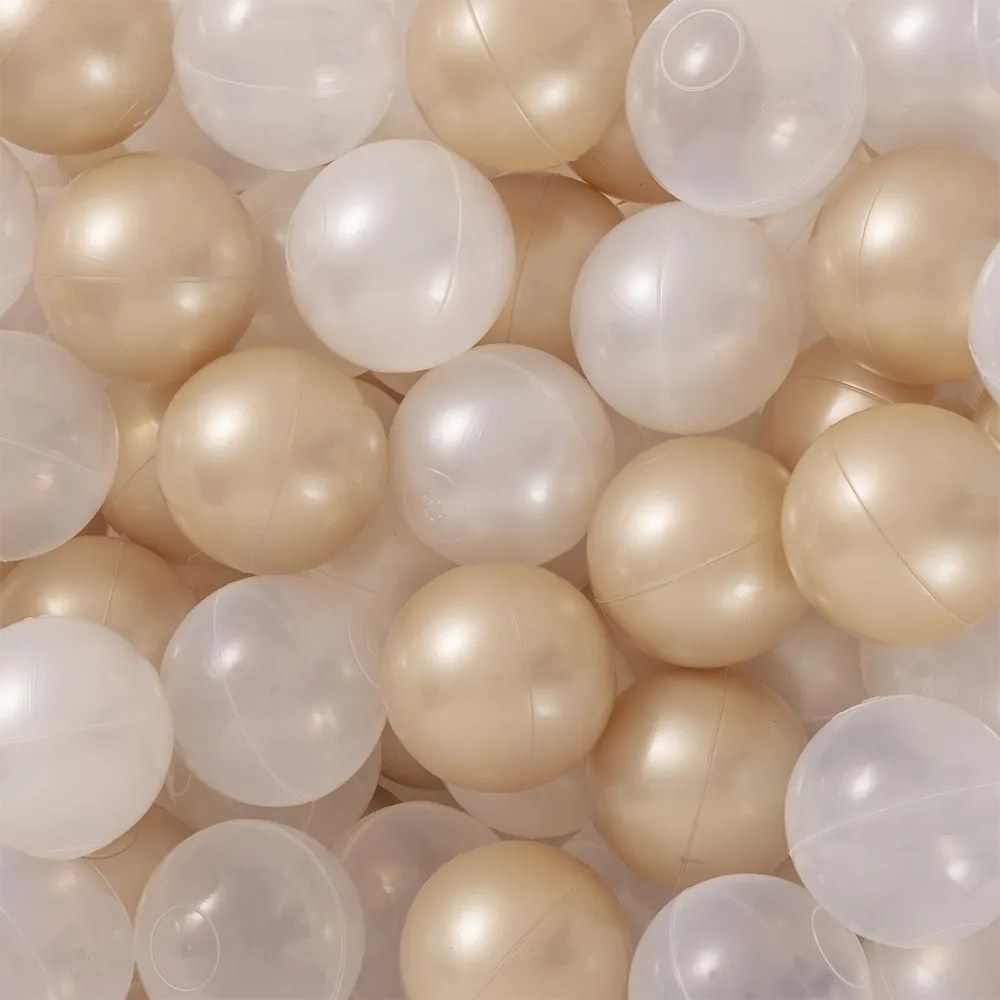 Suchý bazén pre deti zamatový 90 x 30 + 200 loptičiek - zlatá