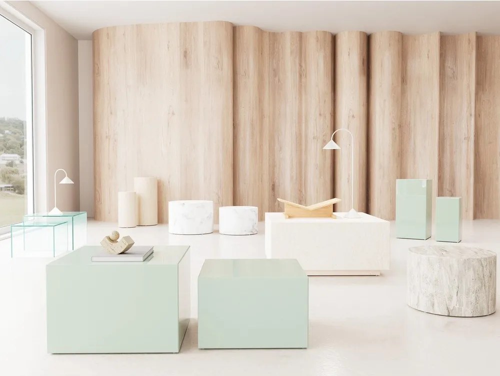 Sklenené konferenčné stolíky v súprave 2 ks 50x50 cm Dice – Actona