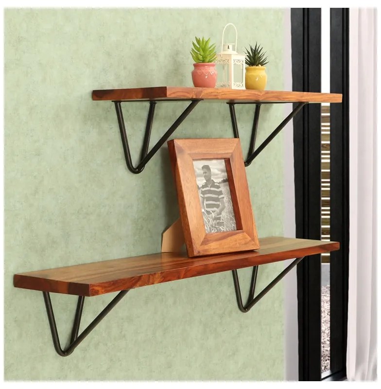 Polica na stenu s konzolou Dina 75 cm PALISANDER