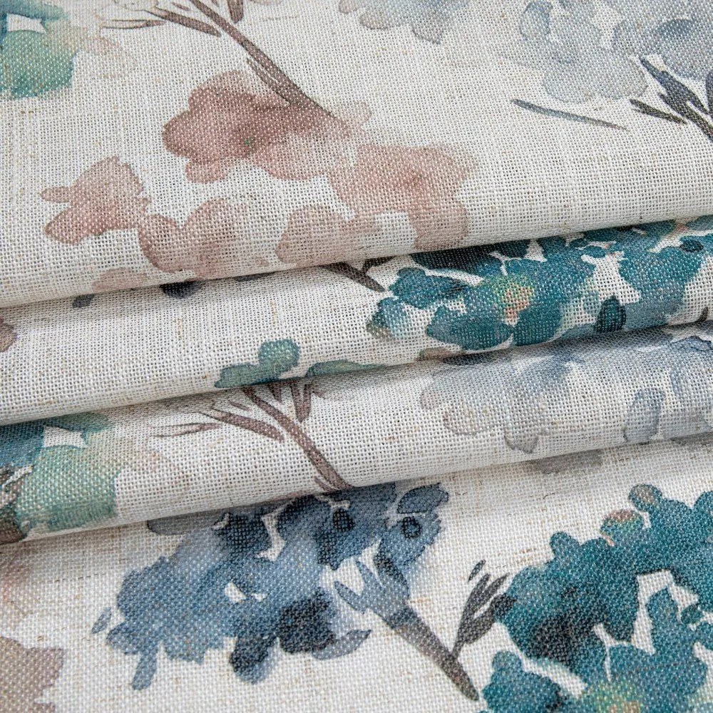 Svetlomodrý/krémovobiely záves 135x250 cm Flosi – Restilo