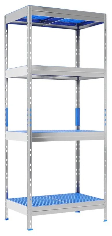 Hliníkový regál GASTRO 180x75x50 cm, 4x plastová polypropylénová polica