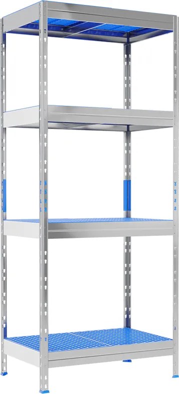 Hliníkový regál GASTRO 180x75x50 cm, 4x plastová polypropylénová polica