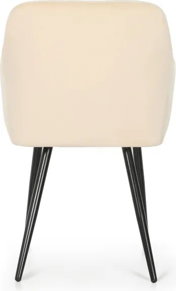 Sada štyroch jedálenských stoličiek LUXANO zamatové, béžové / čierne nohy (4 ks)