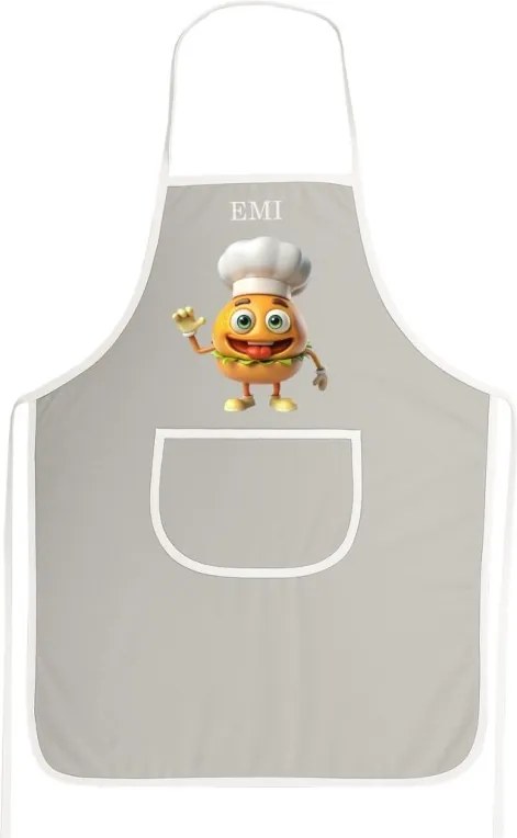 Kuchynská zástera Burger EMI, sivá