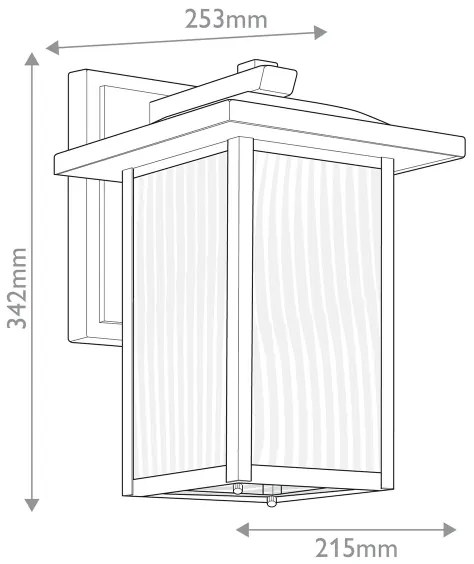 Kichler KL-CAPPANNA-M-BKT - vonkajšie nástenné svietidlo M CAPPANNA 1xE27/60W/230V IP44