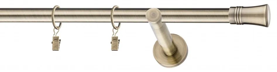 Dekorstudio Mosadzná jednoradová garniža CAPRI 19mm Dĺžka: 120cm, Typ uchytenia: Držiak modern, Typ príslušenstva: Bez príslušenstva