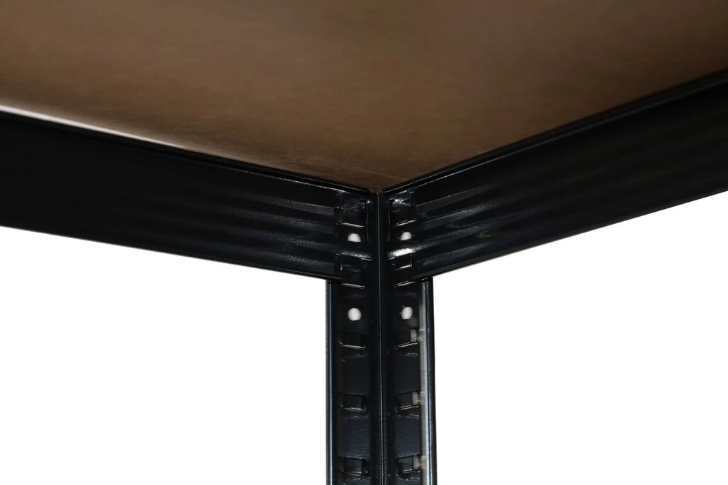 Kovový regál BestBerg BBMS-30B / 120 x 180 x 45 cm / 5 políc / čierna / hnedá